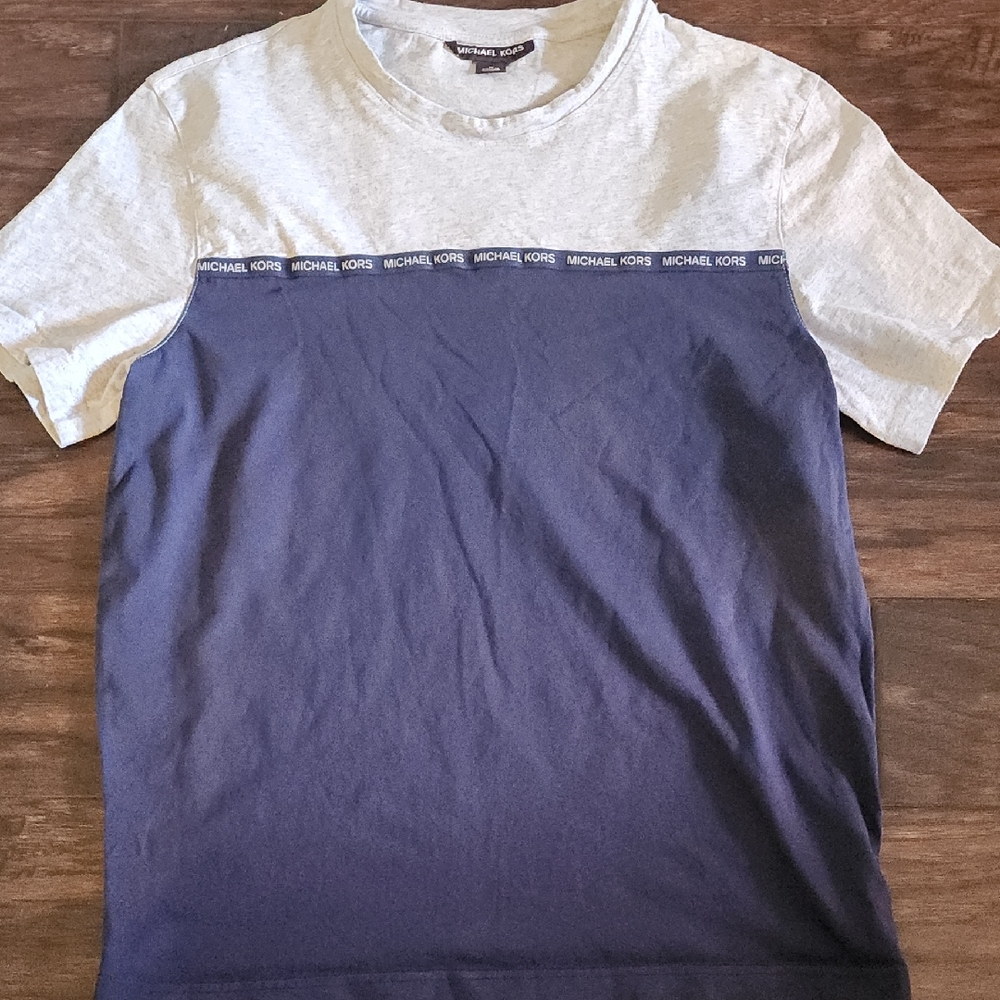 Michael Kors Two-Tone Navy and Gray Tee